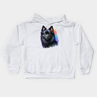 Schipperke Watercolor - Beautiful Dog Kids Hoodie